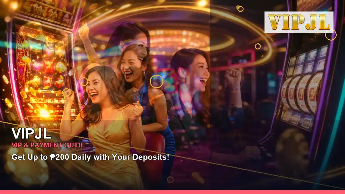 VIPJL gold-lit gold jackpot slot games in a right-diagonal layout for Philippine players